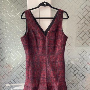 Banana Republic Red Tweed Fit and Flare Dress